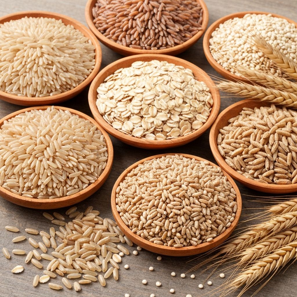 Whole grains and cereals - brown rice, oats, quinoa
